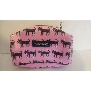 MARC TETRO Pink  Cat  Makeup cosmetic Bag Metal zipper